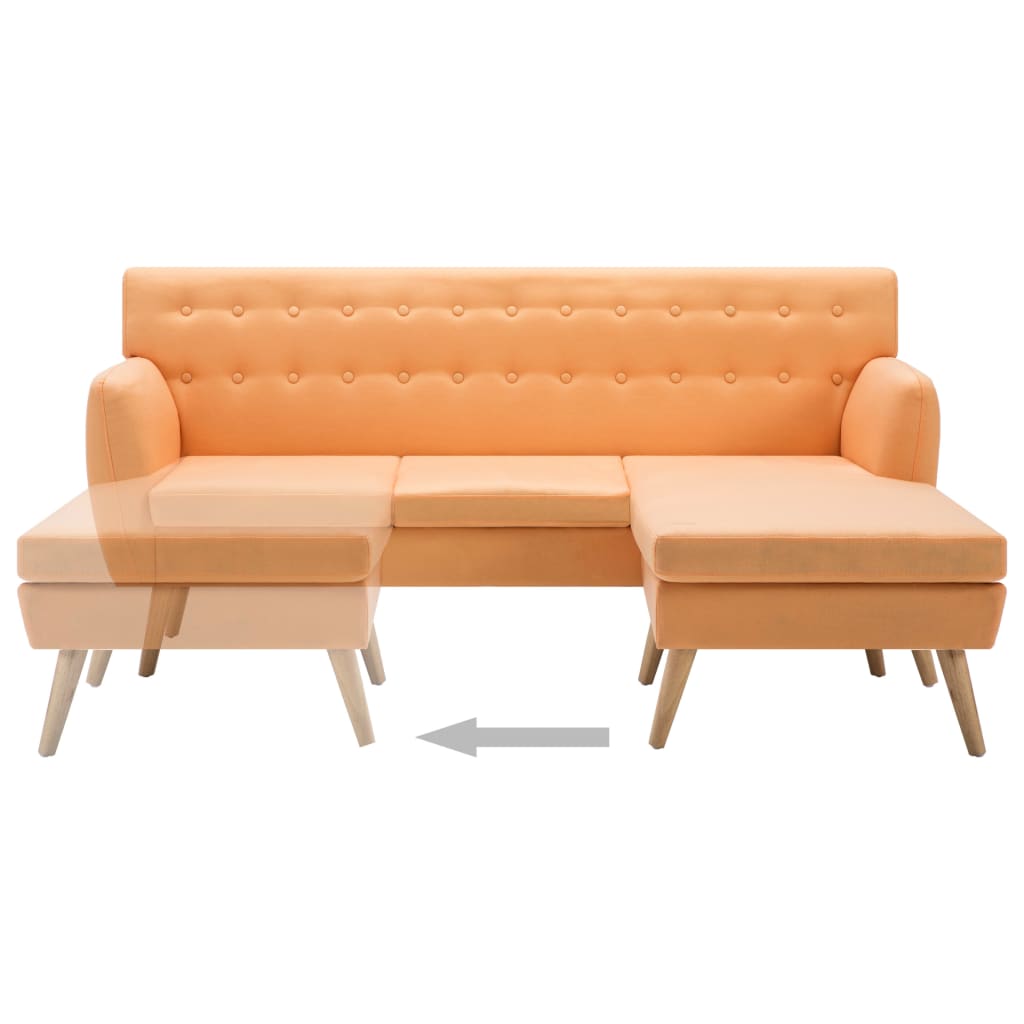 L-formet sofa 171,5x138x81,5 cm stofbetræk orange