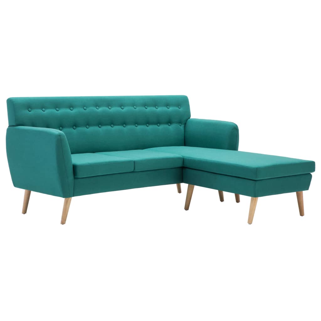 L-formet sofa 171,5x138x81,5 cm stofbetræk grøn