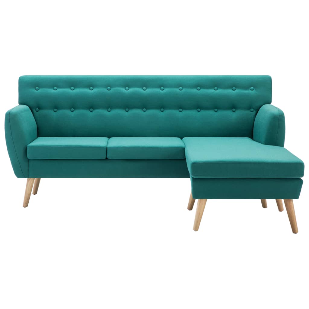L-formet sofa 171,5x138x81,5 cm stofbetræk grøn