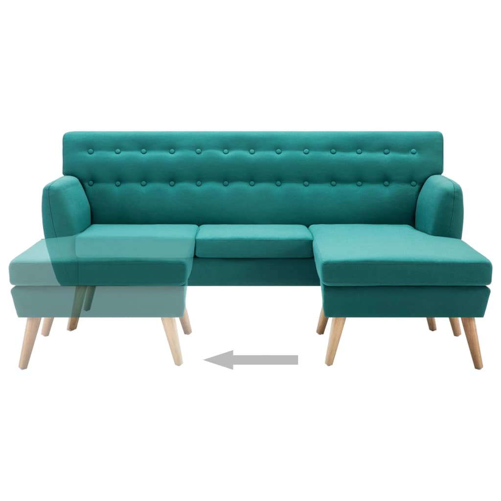 L-formet sofa 171,5x138x81,5 cm stofbetræk grøn