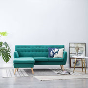 L-formet sofa 171,5x138x81,5 cm stofbetræk grøn