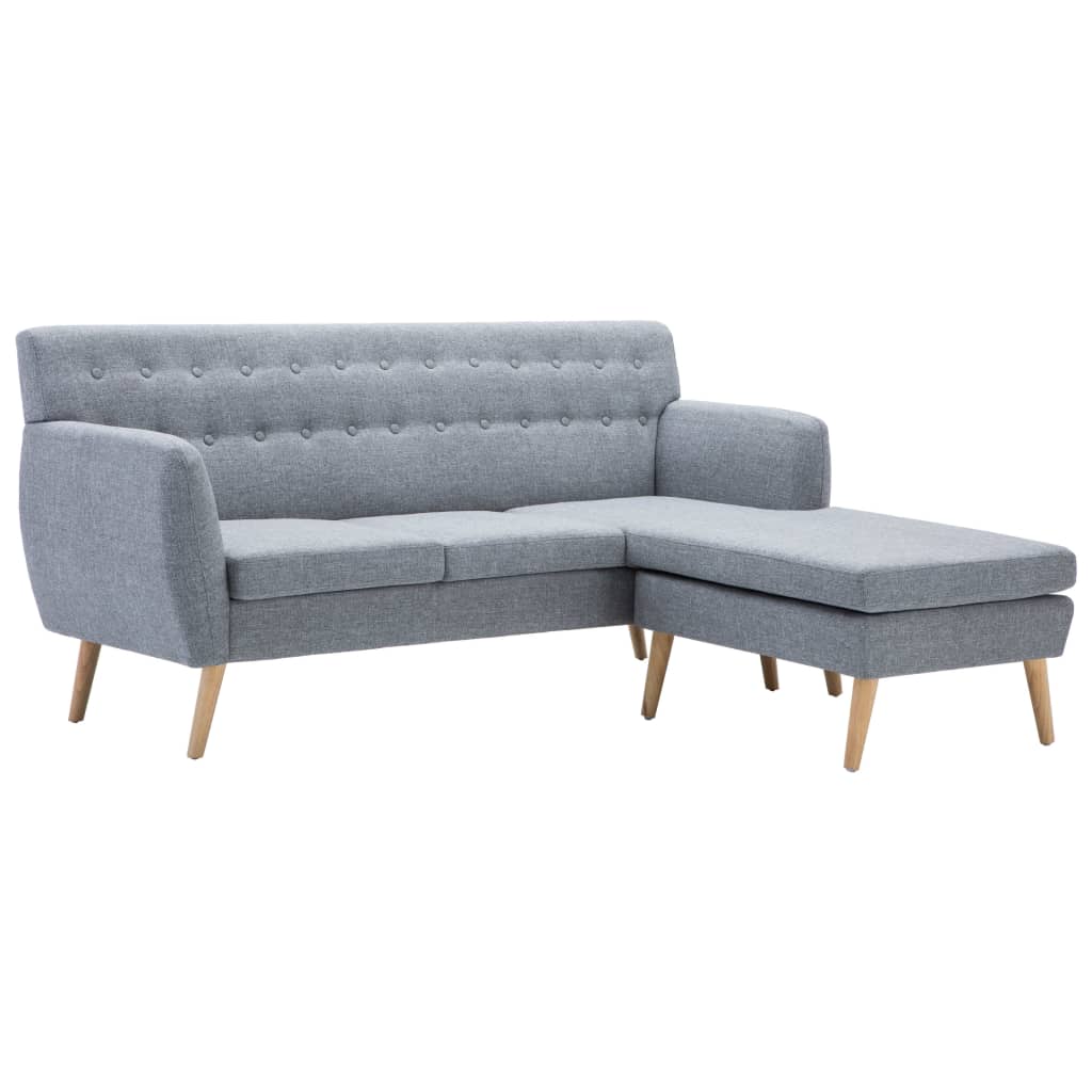 L-formet sofa 171,5x138x81,5 cm stofbetræk lysegrå