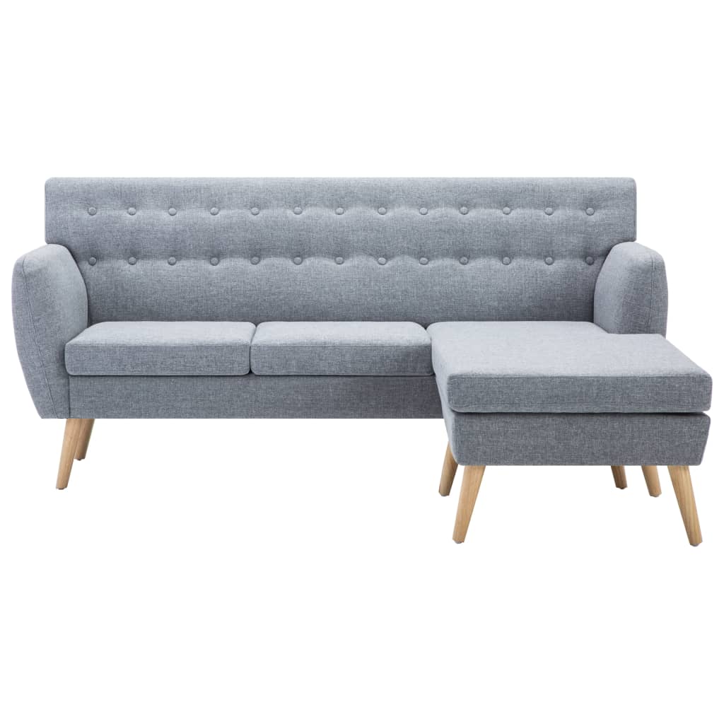 L-formet sofa 171,5x138x81,5 cm stofbetræk lysegrå