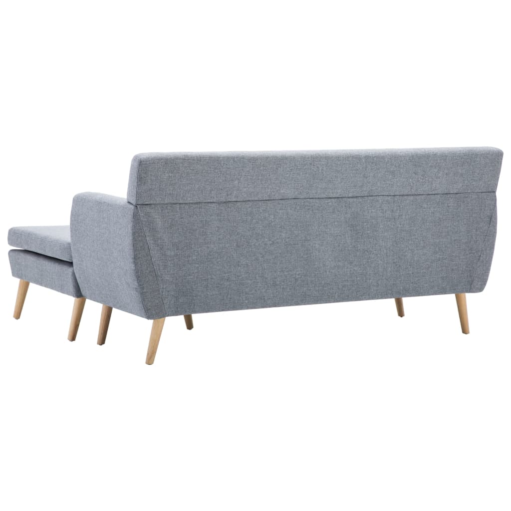 L-formet sofa 171,5x138x81,5 cm stofbetræk lysegrå