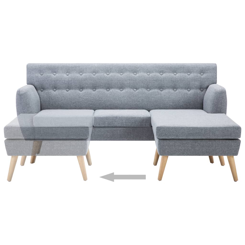 L-formet sofa 171,5x138x81,5 cm stofbetræk lysegrå