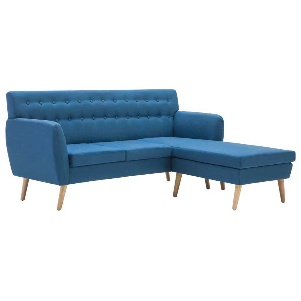 L-formet sofa 171,5x138x81,5 cm stofbetræk blå