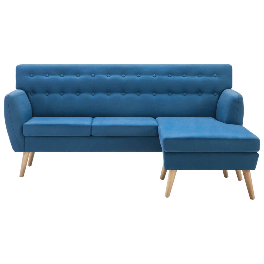 L-formet sofa 171,5x138x81,5 cm stofbetræk blå