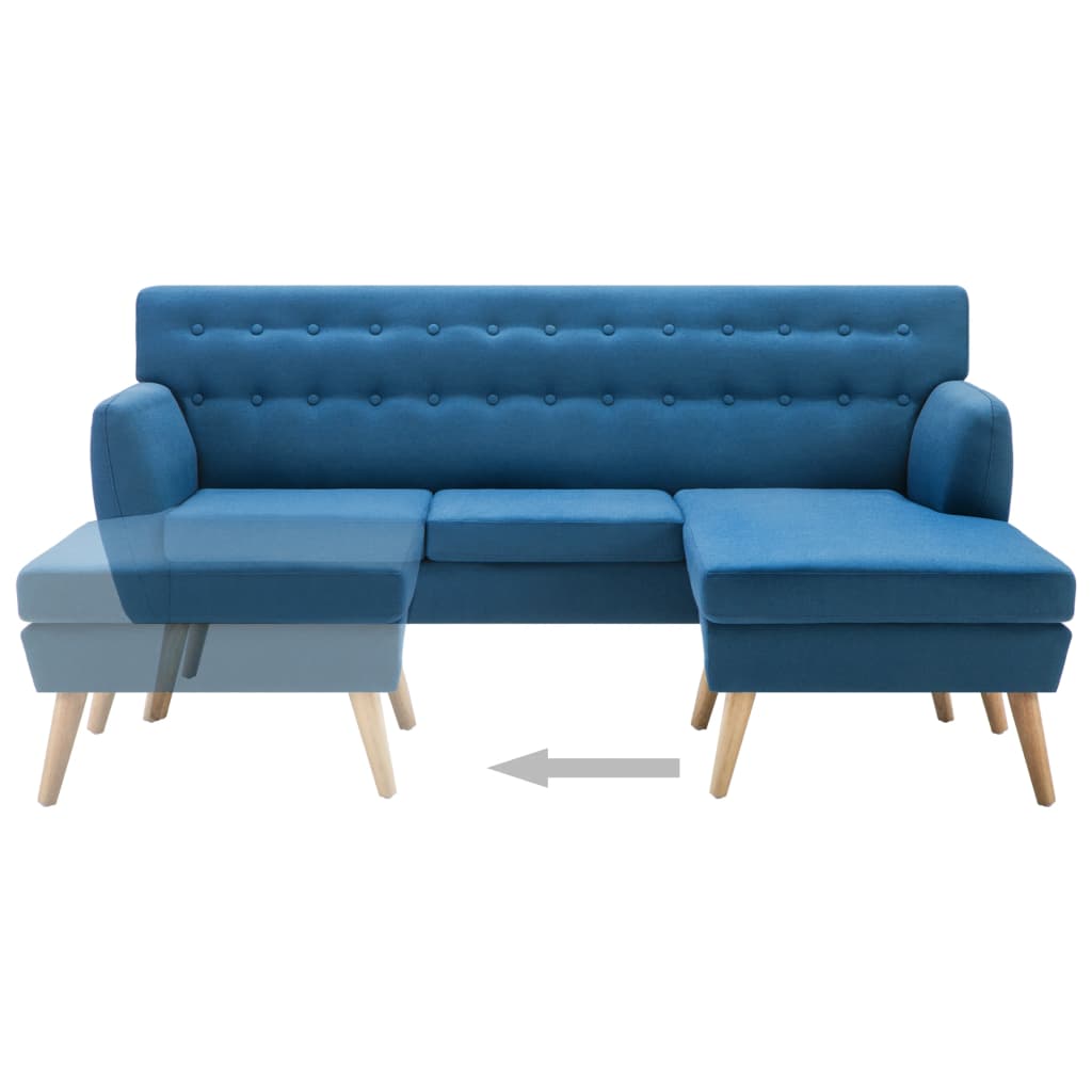 L-formet sofa 171,5x138x81,5 cm stofbetræk blå