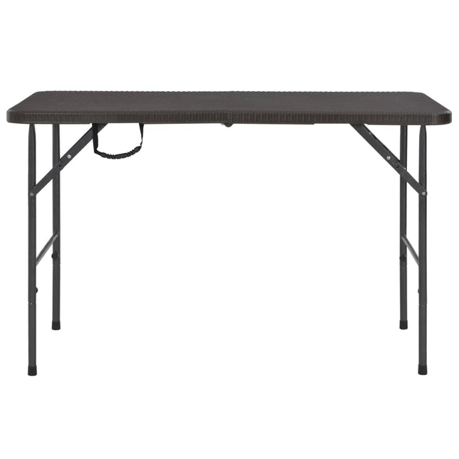 foldbart havebord 120 x 60 x 74 cm HDPE rattanlook brun