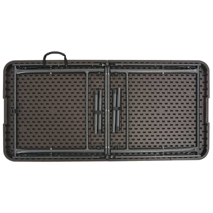 foldbart havebord 120 x 60 x 74 cm HDPE rattanlook brun