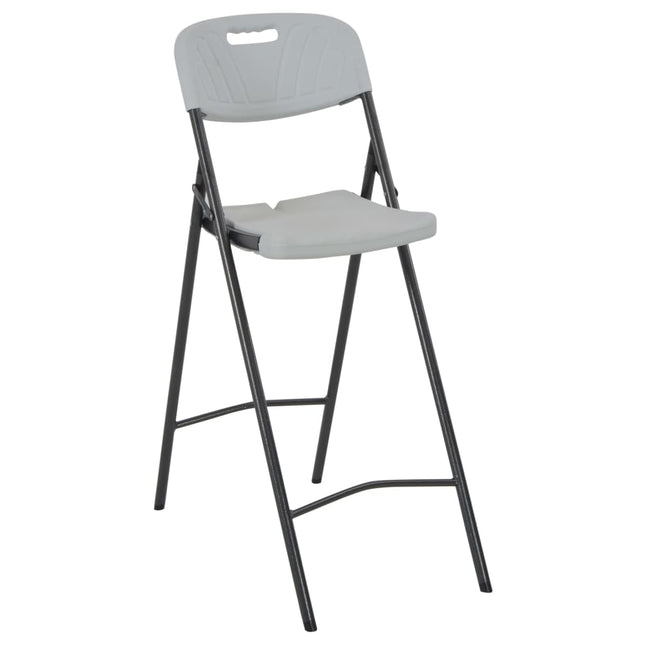 foldbare barstole 2 stk. HDPE og stål hvid