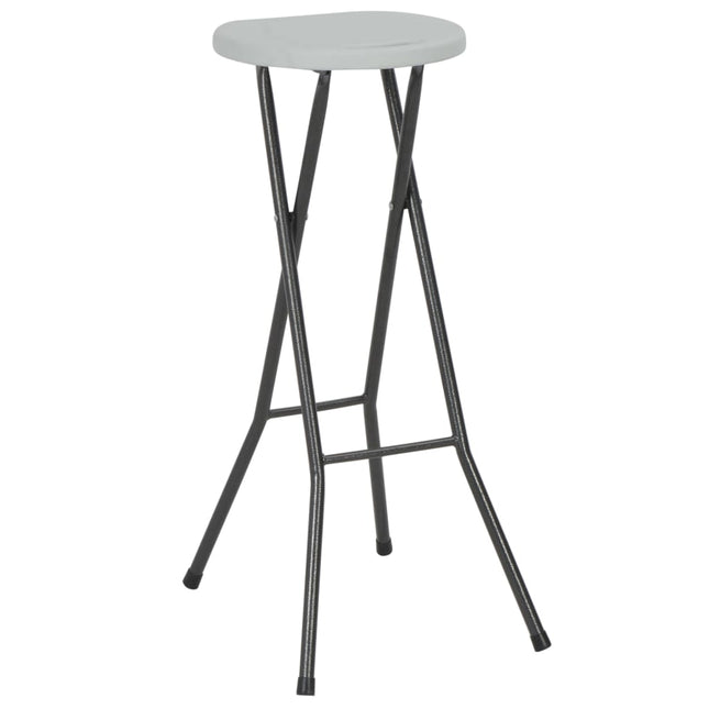 foldbare barstole 2 stk. HDPE og stål hvid