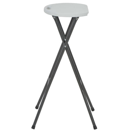 foldbare barstole 2 stk. HDPE og stål hvid