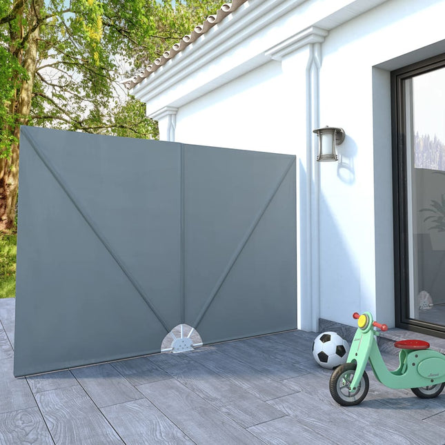 sammenklappelig sidemarkise til terrasse grå 240 x 160 cm