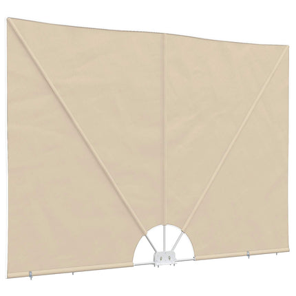 sammenklappelig sidemarkise til terrasse cremefarvet 300 x 150 cm