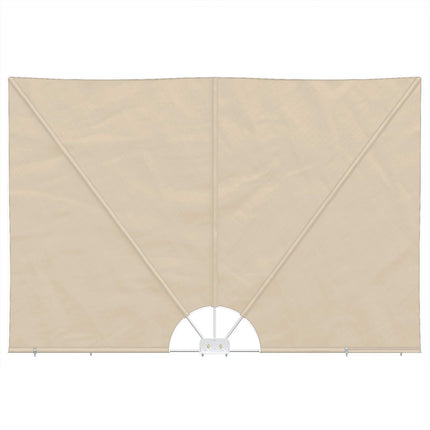 sammenklappelig sidemarkise til terrasse cremefarvet 300 x 150 cm