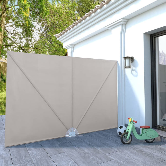 sammenklappelig sidemarkise til terrasse cremefarvet 300 x 200 cm