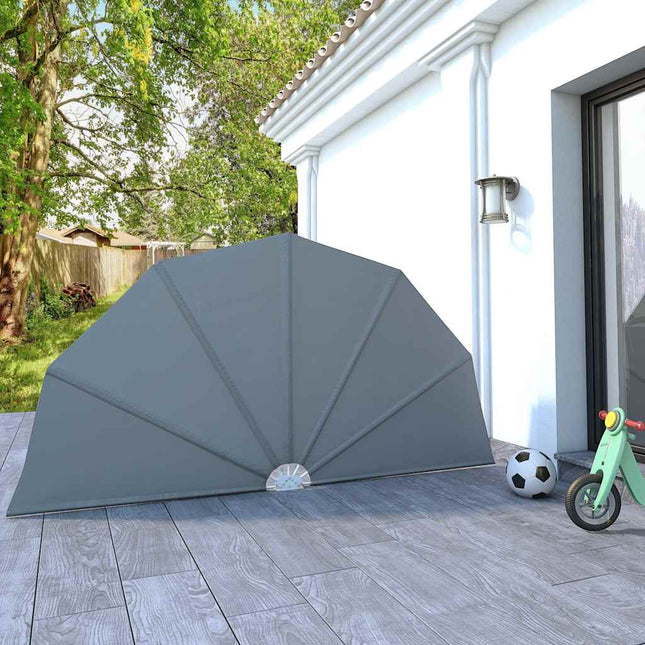 sammenklappelig sidemarkise til terrasse grå 160 cm