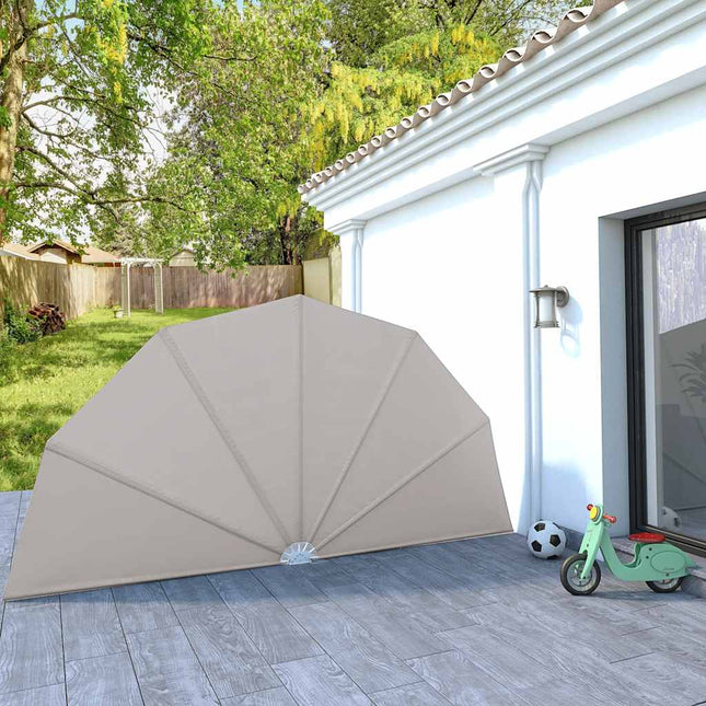 sammenklappelig sidemarkise til terrasse cremefarvet 200 cm