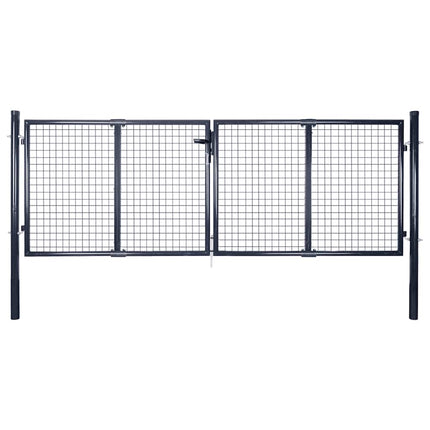 havelåge i net galvaniseret stål 300x75 cm grå