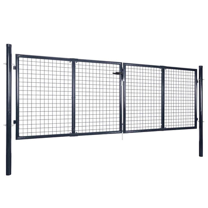 havelåge i net galvaniseret stål 300x75 cm grå