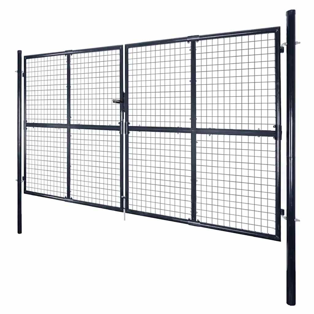 havelåge i net galvaniseret stål 300x175 cm grå