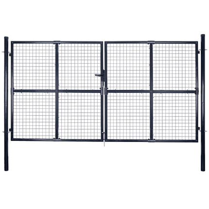 havelåge i net galvaniseret stål 300x200 cm grå
