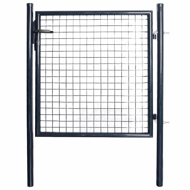 havelåge i net galvaniseret stål 100x100 cm grå