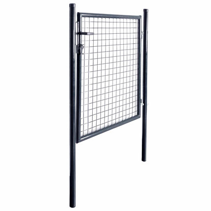 havelåge i net galvaniseret stål 100x100 cm grå