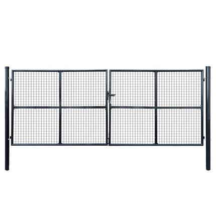 havelåge i net galvaniseret stål 400x150 cm grå