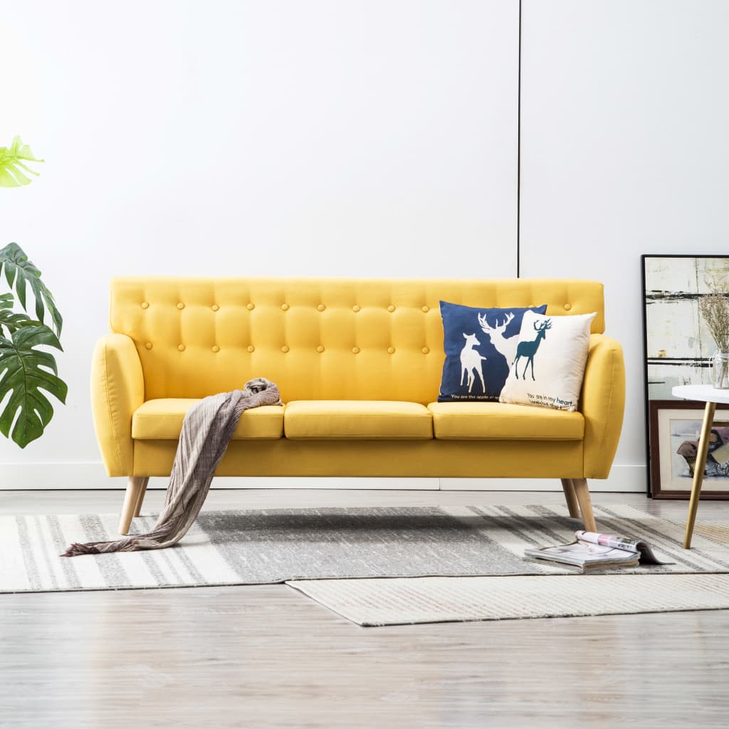 3-personers sofa 172x70x82 cm stofbetrk gul