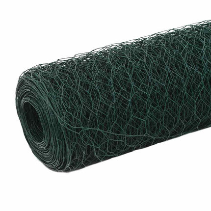 hønsenet stål med PVC-belægning 25 x 1,2 m grøn