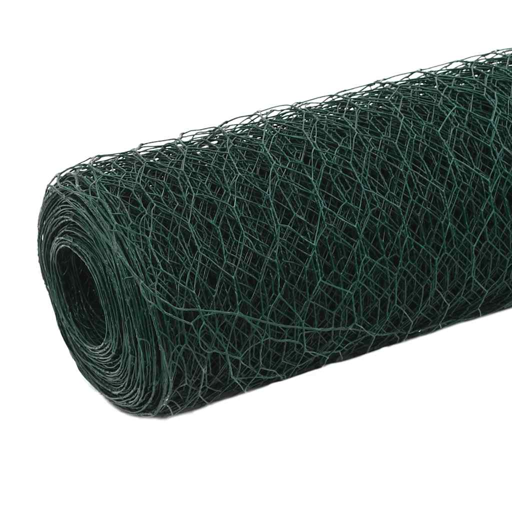 hønsenet stål med PVC-belægning 25 x 1,2 m grøn