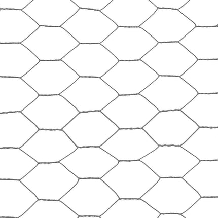 hønsenet stål med PVC-belægning 25 x 1,2 m grå