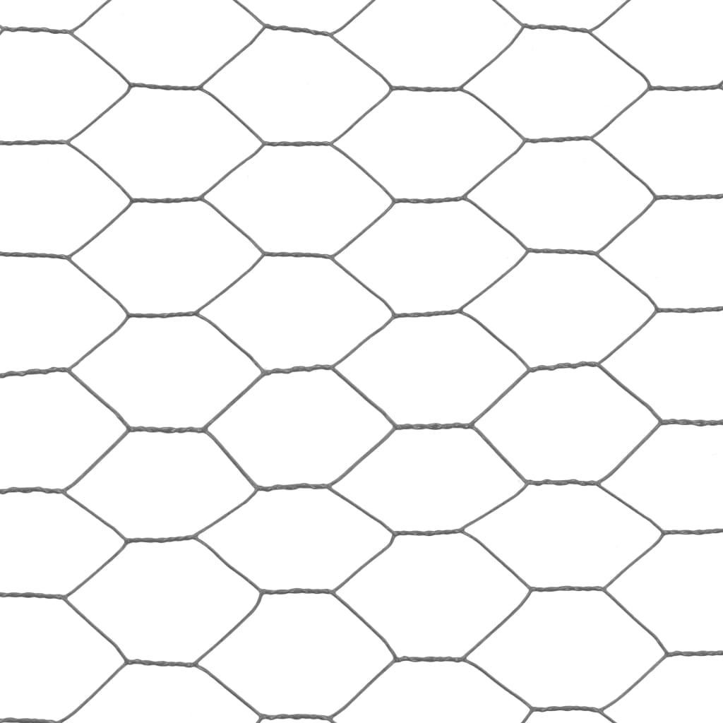 hønsenet stål med PVC-belægning 25 x 1,5 m grå