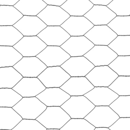 hønsenet stål med PVC-belægning 25 x 1,2 m grå