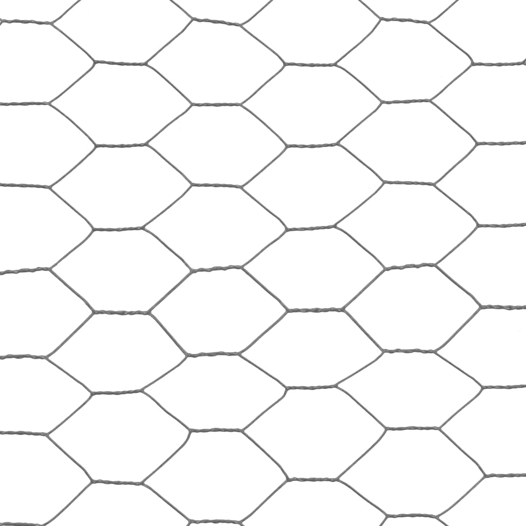 hønsenet stål med PVC-belægning 25 x 1,5 m grå