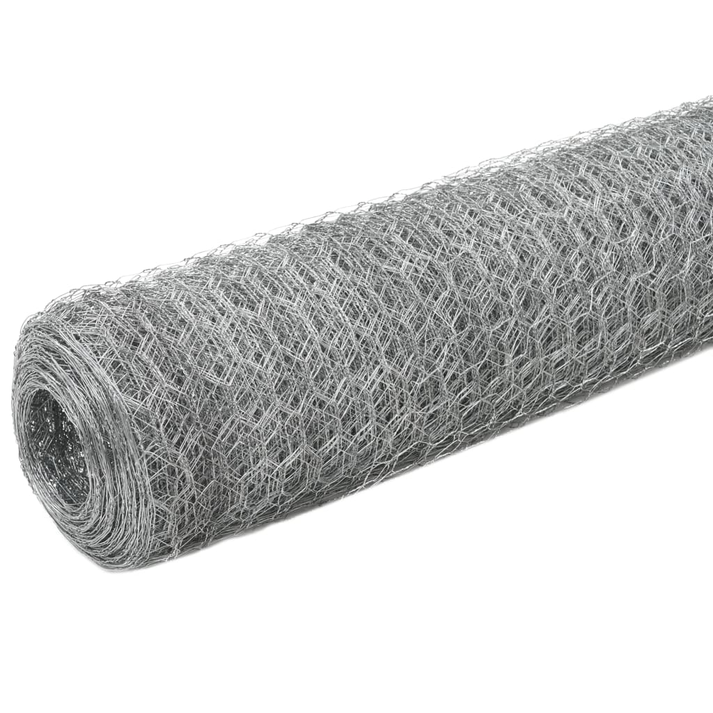 hønsenet galvaniseret stål 25 x 1,2 m sølvfarvet