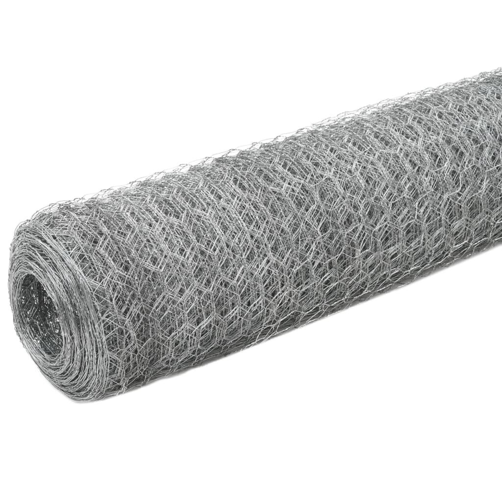 hønsenet galvaniseret stål 25 x 1,5 m sølvfarvet