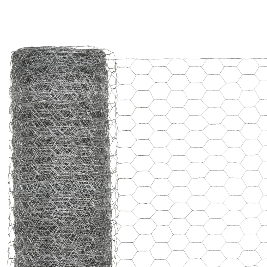 hønsenet galvaniseret stål 25 x 1,5 m sølvfarvet