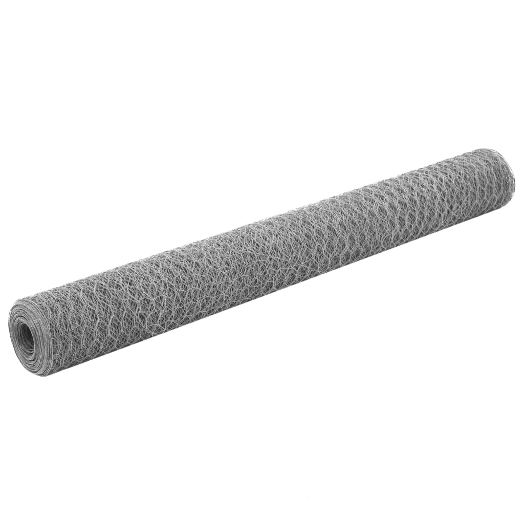 hønsenet galvaniseret stål 25 x 1,2 m sølvfarvet