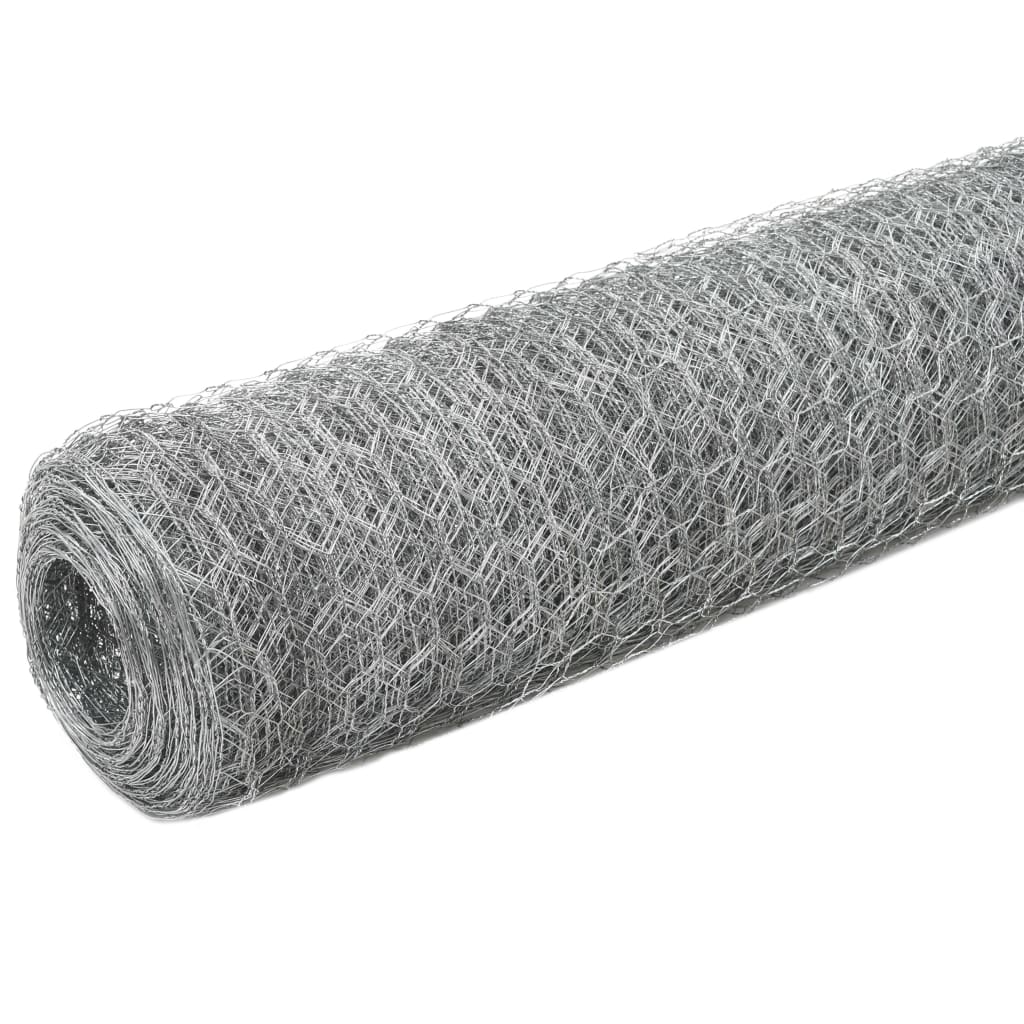 hønsenet galvaniseret stål 25 x 1,2 m sølvfarvet