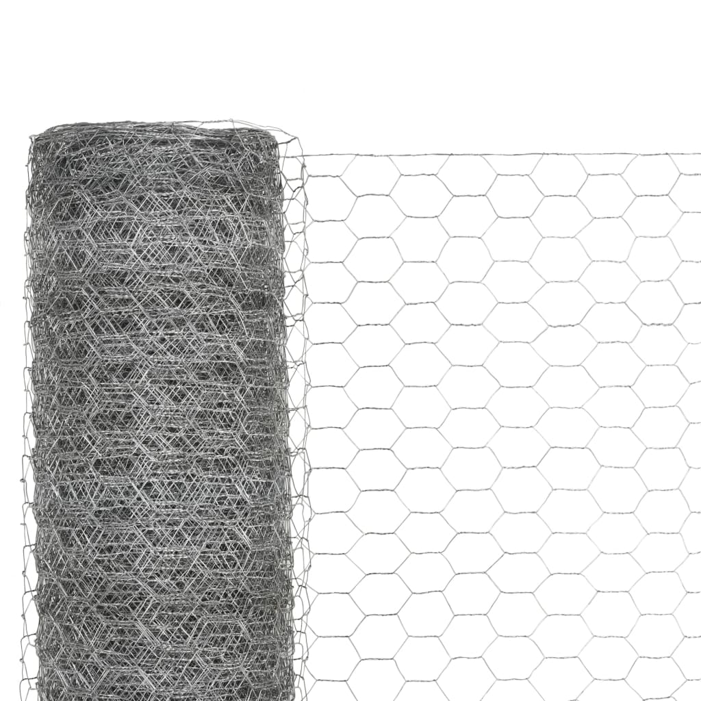 hønsenet galvaniseret stål 25 x 1,5 m sølvfarvet