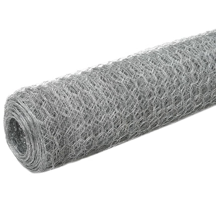 hønsenet galvaniseret stål 25 x 1,2 m sølvfarvet