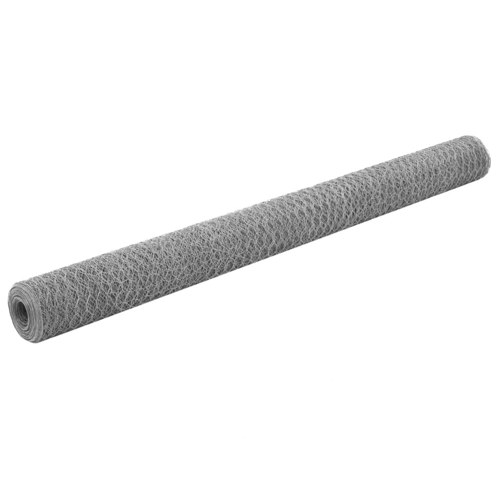 hønsenet galvaniseret stål 25 x 1,5 m sølvfarvet