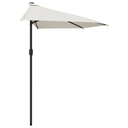 balkonparasol med aluminumsstang sandfarvet 270 x 144 cm halv