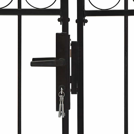 hegnslåge ASSEN dobbeltdør med buet top stål 400x175 cm