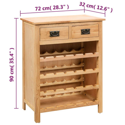vinskab 72x32x90 cm massivt egetræ