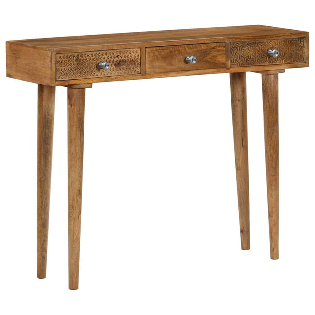 konsolbord massivt mangotræ 102 x 30 x 79 cm