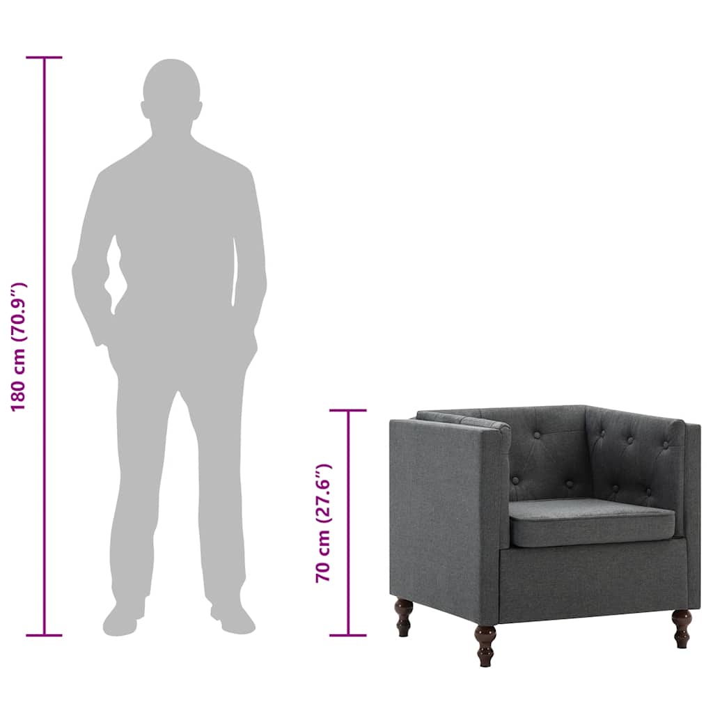 lænestol stof mørkegrå